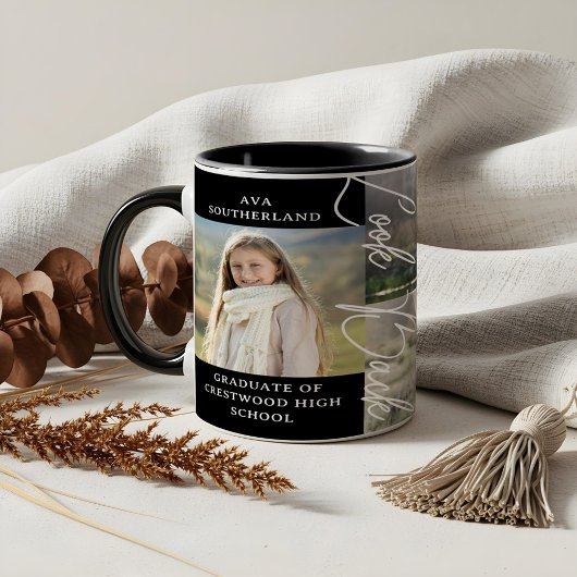 Abschluss dann & Jetzt Grad Foto Collage Keepake Tasse