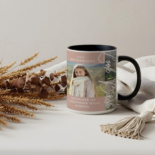 Abschluss dann & Jetzt Grad Foto Collage Keepake Tasse