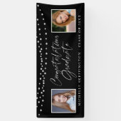 Abschluss Dann und Jetzt Fotos String-Lights Schwa Banner (Vertikal)