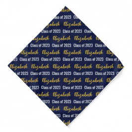 Abschluss Dark Blue White Gold Muster Grand Name Halstuch