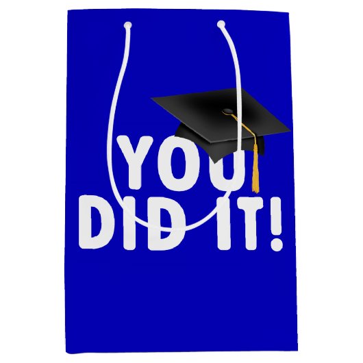 Abschluss, dass Sie es Blue Sign Mittlere Geschenktüte (Vorderseite)