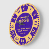 Abschluss Datum Countdown Lila und Gold Vielfalt Große Wanduhr (Winkel)