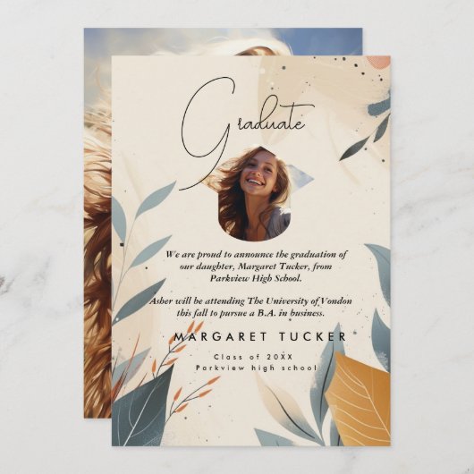 Abschluss Daughter Ankündigung (Vorne/Hinten)