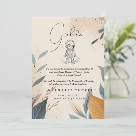 Abschluss Daughter Ankündigung (Stehend Vorderseite)