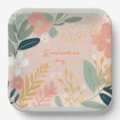 Abschluss Day, Blume Blumenstrauß Pappteller (Vorderseite)