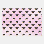 Abschluss Day Cap und Diploma Pink Geschenkpapier Set (Vorderseite)