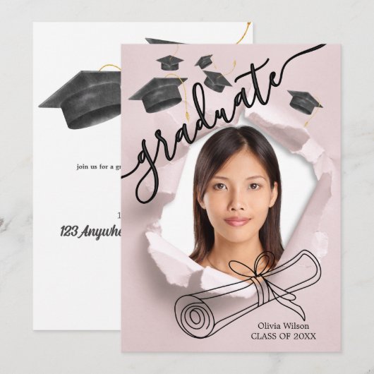 Abschluss Day Einladung (Vorne/Hinten)