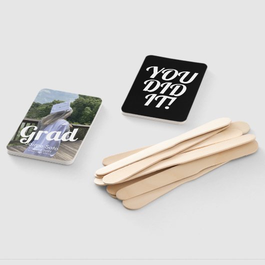 Abschluss Day Foto Fett Ankündigung Weiß Fächer (Non-assembled)