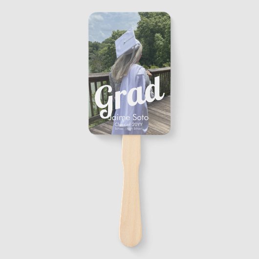 Abschluss Day Foto Fett Ankündigung Weiß Fächer (Vorderseite)