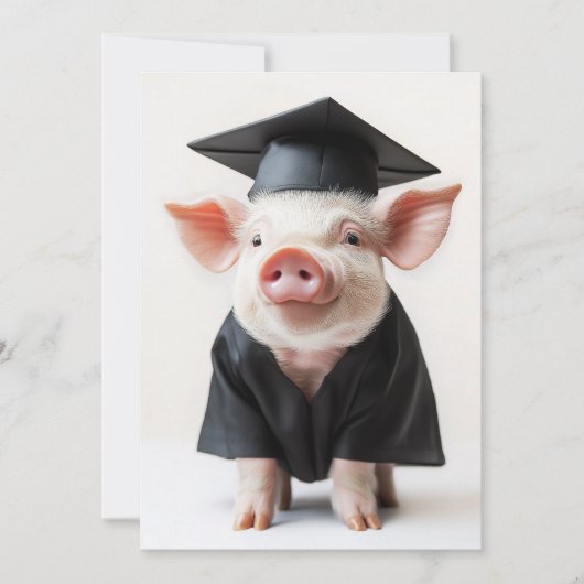 Abschluss Day Piggy Style Einladung (Vorderseite)