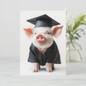 Abschluss Day Piggy Style Einladung (Stehend Vorderseite)