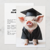 Abschluss Day Piggy Style Einladung (Vorne/Hinten)
