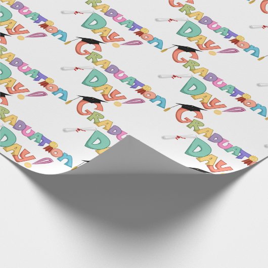 Abschluss Day Script Geschenkpapier (Ecke)