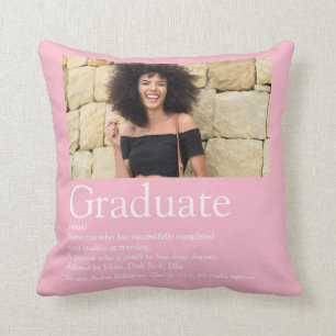 Abschluss Definition Girly Pink Foto Kissen