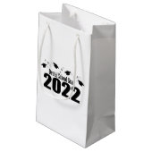 Abschluss Dental School Grad 2022 (schwarz) Kleine Geschenktüte (Rückseite Schrägansicht)