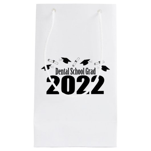 Abschluss Dental School Grad 2022 (schwarz) Kleine Geschenktüte (Vorderseite)