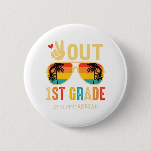 Abschluss der 1. Klasse am letzten Schultag Button (Vorderseite)