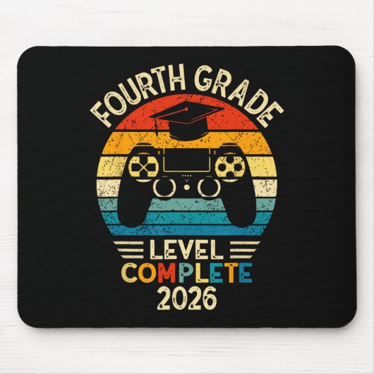 Abschluss der 4. Klasse 2026 Level Complete Gamer Mousepad (Vorne)