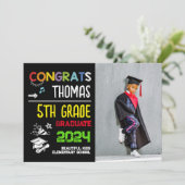 Abschluss der 5. Klasse Grundschule Foto Einladung (Stehend Vorderseite)