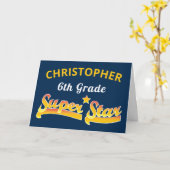 Abschluss der 6. Klasse Super Star School Karte (Gelbe Blume)