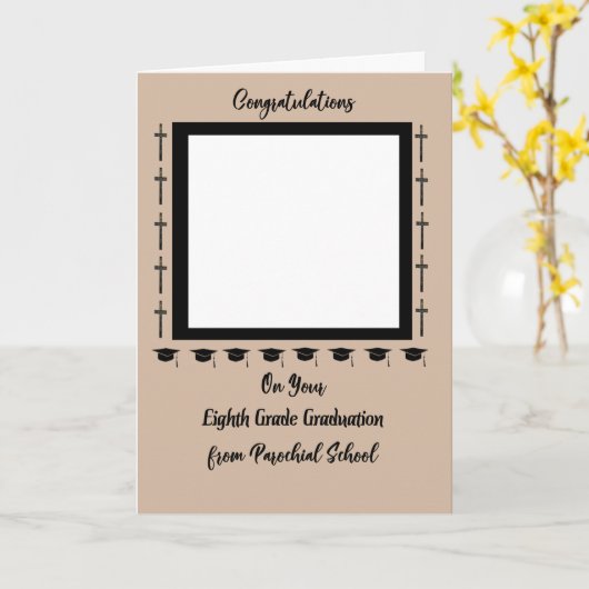 Abschluss der achten Klasse vom Parochial School F Karte (Gelbe Blume)