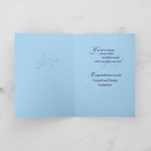 Abschluss der Arbeitstherapie Herzlichen Glückwuns Karte (Innenseite)