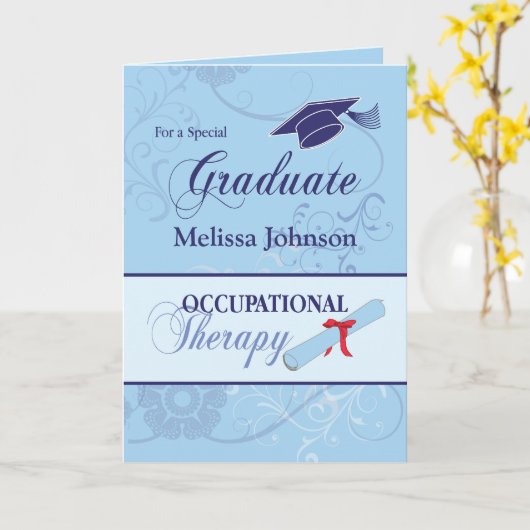 Abschluss der Arbeitstherapie Herzlichen Glückwuns Karte (Gelbe Blume)