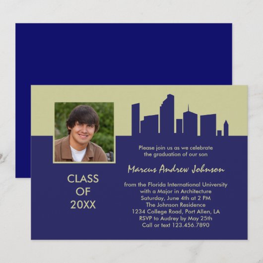 Abschluss der Architektur Einladung (Vorne/Hinten)