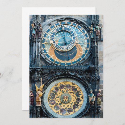 Abschluss der Astronomischen Uhr in Prag Einladung (Vorne/Hinten)