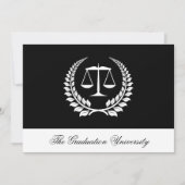 Abschluss der Black/White Laurel Law School Einladung (Vorderseite)