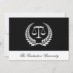 Abschluss der Black/White Laurel Law School Einladung