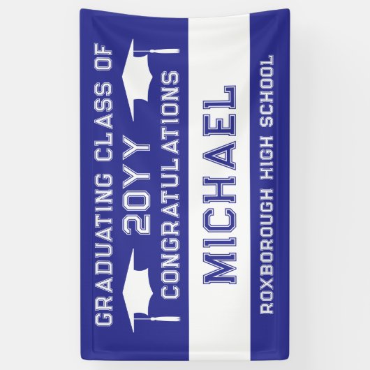 Abschluss der Blauen und Weißen Schule Banner (Vertikal)