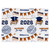 Abschluss der Blue Orange Klasse 2026 Große Geschenktüte (Rückseite)