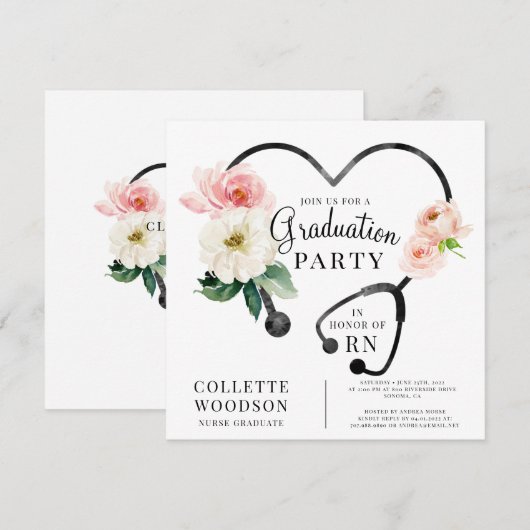 Abschluss der Blumenkur Einladung (Vorne/Hinten)