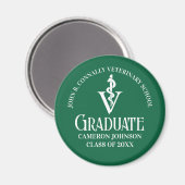 Abschluss der Custom Green Veterinary School Magnet (Vorderseite/Rückseite)