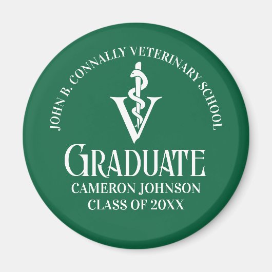 Abschluss der Custom Green Veterinary School Magnet (Vorne)