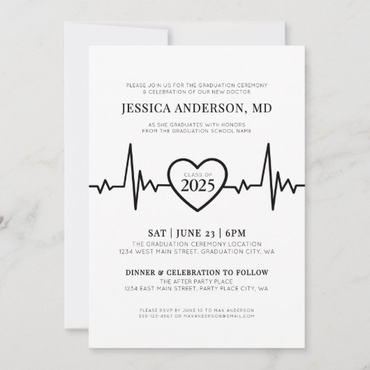 Abschluss der einfachen ärztlichen Krankenpflege Einladung (Vorderseite)