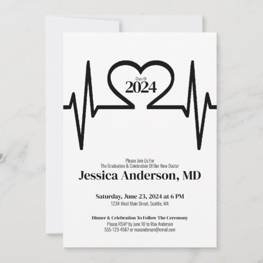 Abschluss der einfachen Krankenpflegerärztin Einladung (Vorderseite)