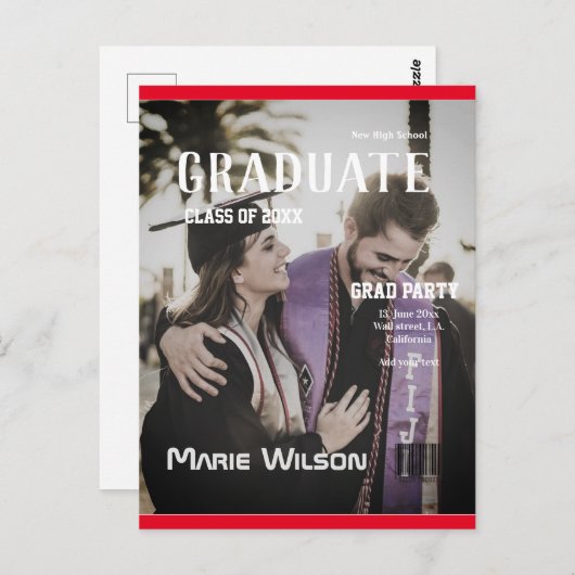 Abschluss der einfachen Zeitschriftenvorlage Postkarte (Vorne/Hinten)