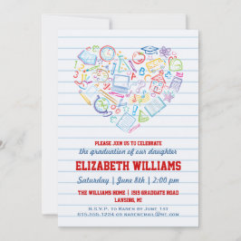 Abschluss der farbenfrohen Schule Einladung