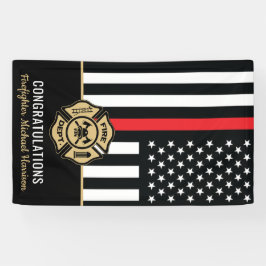 Abschluss der Feuerwehr-Akademie Rote Linie Banner