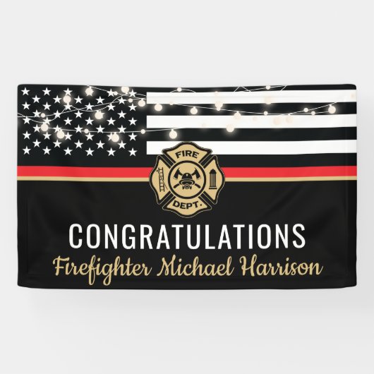 Abschluss der Feuerwehr-Akademie Rote Linie Banner (Horizontal)