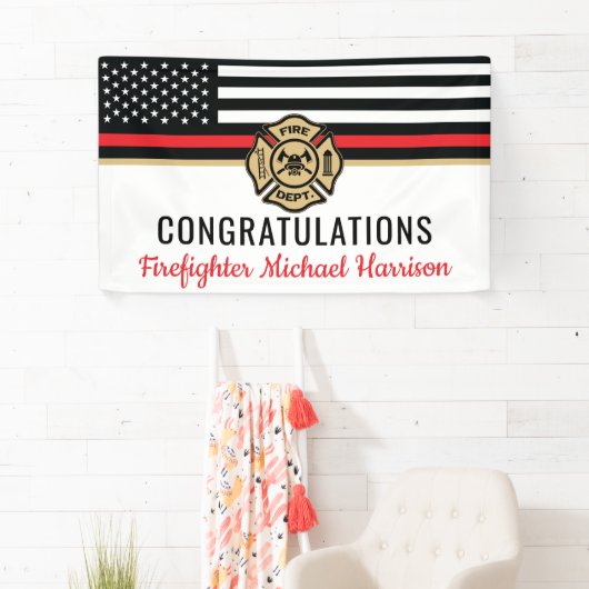 Abschluss der Feuerwehr-Akademie Rote Linie Banner (Insitu)