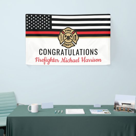 Abschluss der Feuerwehr-Akademie Rote Linie Banner (Messeveranstaltung)