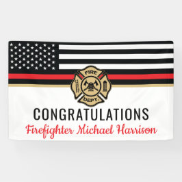 Abschluss der Feuerwehr-Akademie Rote Linie Banner