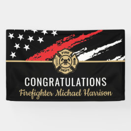 Abschluss der Feuerwehr-Akademie Rote Linie Banner