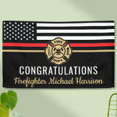 Abschluss der Feuerwehr-Akademie Rote Linie Banner