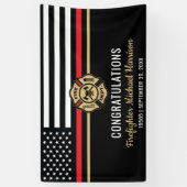 Abschluss der Feuerwehr-Akademie Rote Linie Banner (Vertikal)