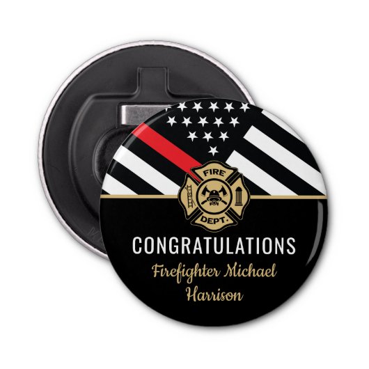 Abschluss der Feuerwehr-Akademie Rote Linie Flaschenöffner (Vorderseite)