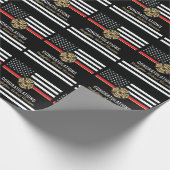 Abschluss der Feuerwehr-Akademie Rote Linie Geschenkpapier (Ecke)